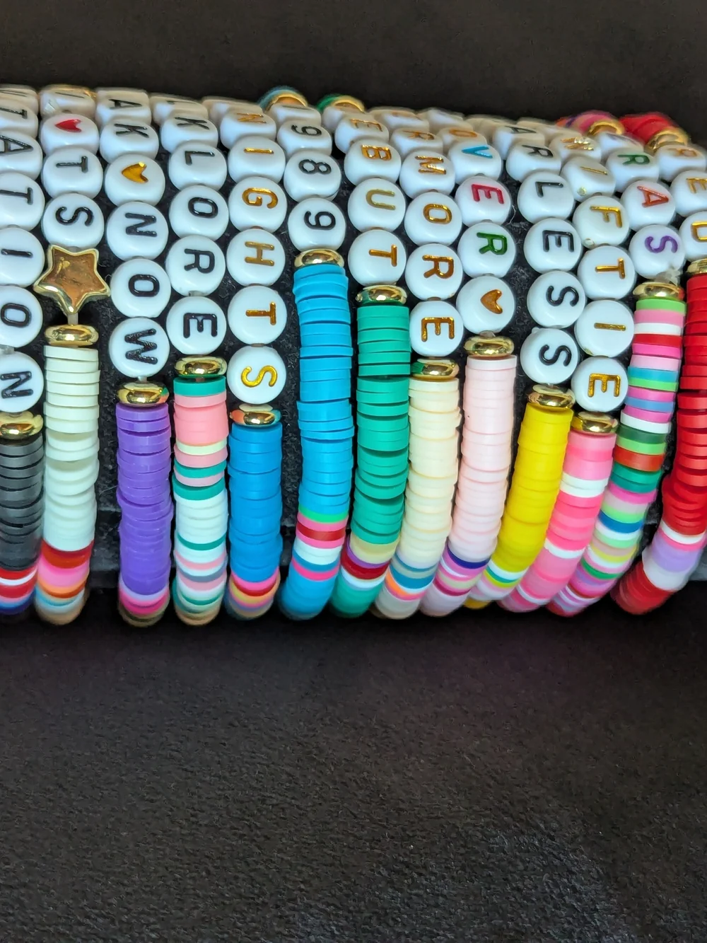 Multicolor Taylor Swift Inspired Beaded Stretch Bracelet Set Friendship Elastic